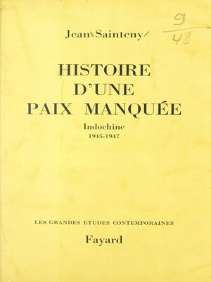 cover image of Histoire d'une paix manquée